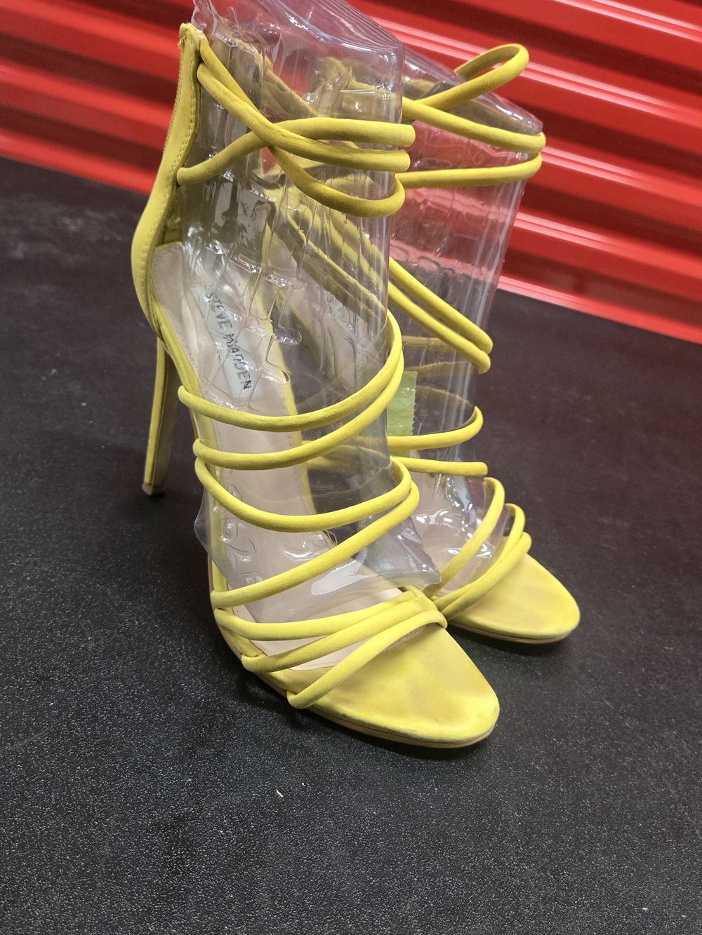 Steve Madden Yellow Strappy High Heel Sandals - Women's Fashion Heels Size 8.5